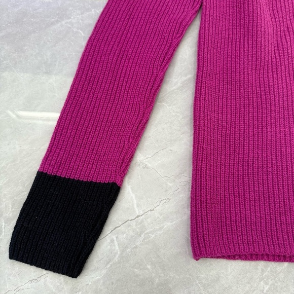 Women’s Talbots Ribbed Color Block Long Sleeve V-Neck Sweater XS - Picture 12 of 16